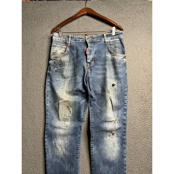 Dsquared2 Jeans Mens 32 Blue Distressed Slim Fit Denim Italy - Picture 9 of 16
